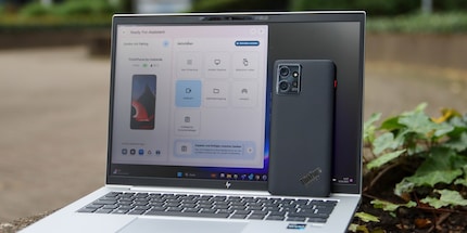 The Thinkphone has «Ready for» pre-installed, but I have to install its counterpart on the notebook.