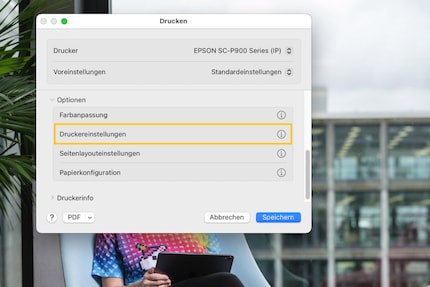 With Epson, you’ll find the paper settings well hidden under Printer Preferences.