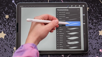 Du hast jede Menge Pinsel zur Auswahl. Probiere unbedingt aus, was dir gut liegt.