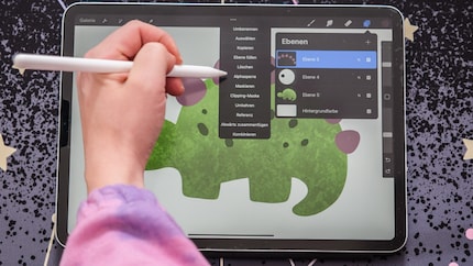 Mit der Alphasperre malst du nicht mehr über den Rand einer Form hinaus. Sehr praktisch.