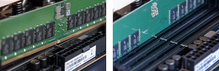 Wer beim Einkauf nicht aufpasst, kauft doppelt: falscher Arbeitsspeicher (links) und passender Arbeitsspeicher (rechts).