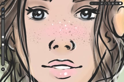 The Huawei stylus can’t do fine details as well with every brush, something I remedy with effect brushes.