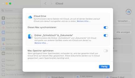 Hier veranlasst du den totalen Sync-Stopp.