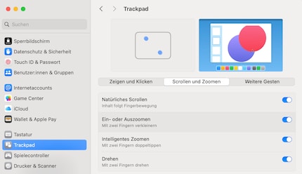 An das vermeintlich verkehrte Scrollen habe ich mich nie gewöhnt.
