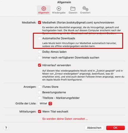 Wenn du diesen Punkt aktivierst, werden alle Sounds automatisch heruntergeladen.