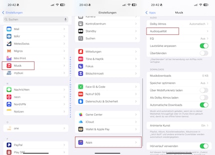 Auf dem Mobilgerät lohnt sich die Hi-Res-Einstellung nicht.