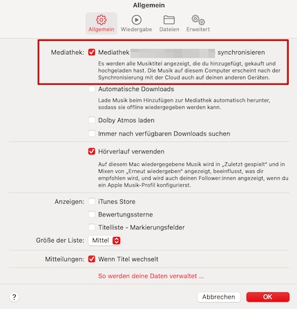 Synchronisiere deine Mediatheken über die Geräte hinaus.