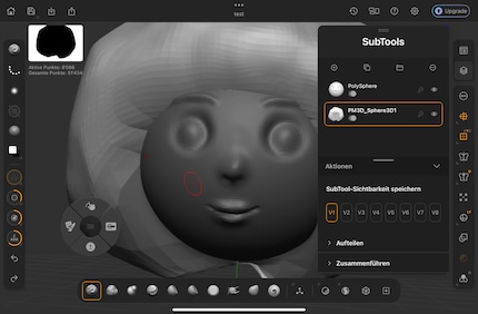 Die Subtools lassen sich einzeln bearbeiten.