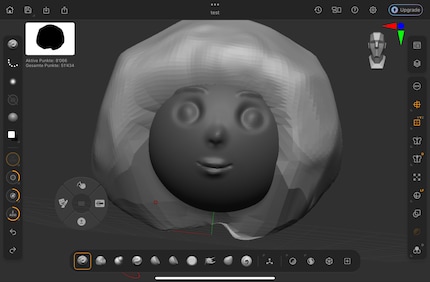 Dieser Kopf ist aus einer Kugel entstanden und hat starkes Verbesserungspotenzial. Aber einmal angefangen, lerne ich stets dazu.